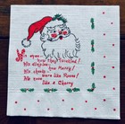 Vintage Crepe paper Christmas Napkins   Set Of Five   Santa  Mouse  Sleigh  Etc 