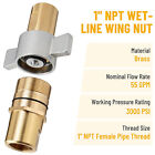 Heavy Duty 1    Npt Brass Wet Line Wing Nut Hydraulic Quick Disconnect Coupler Us