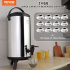 Vevor Insulated Hot And Cold Beverage Dispenser Server 2 4gallon Stainless Steel