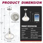 Luxury Glass Pendant Light Brushed Nickel 11-inch Hammered  usa Seller 