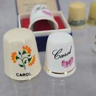 Lot Of 11 Vintage Collectible Thimbles Porcelain Plastic Names  Carol  Helen