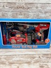 Kids todder Power Tool Play Set 18 Pc Motorized Interchange Battery Pack Red