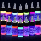 14 Color Tattoo Ink Set 15ml Bottles - Professional Fluorescent Pigment Kit