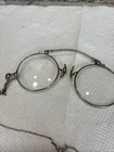Antique T  P  Pince Nez 1 10 12k White Gold Eyeglasses With Necklace Chain