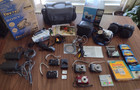 Lot Of Digital Cameras  Bags  Equipment -for Parts   Repair   New   Sealed Media