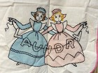 Vintage Clothespin Laundry Bag - Embroidered Cute Girls C1930