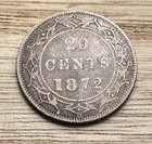 1872 H Canada Newfoundland  Silver 20 Cents