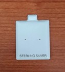 White Vinyl Sterling Silver Center Punch Earring Jewelry Display Holder 100 Pcs