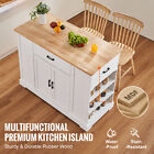 Kitchen Island Cart Storage Cabinet Serving Cart With Drawer   Shelves