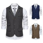 Vintage Men s Herringbone Vest Business Gentleman Tuxedos Vests For Wedding Prom