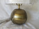 Pottery Barn Baseball Lamp  Metal  Antique Brass Finish  15 