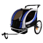 Clevrplus Deluxe 3-in-1 Bike Trailer Stroller Jogger For Kids  Blue