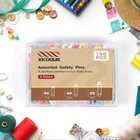 Xkdous Safety Pins - 150 Pcs Assorted Sizes 6 Color Pins Bulk - Small   Large He