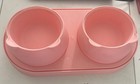 Pet Feeder Plastic Dual Bowl Cat Dog Puppy 10oz 250 Ml Food Water Dish Container