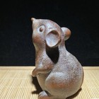 Rare Chinese Old Boxwood Wood Hand Carving Mouse Statues Figure Lovely Figure