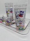 Disney Mickey Mouse Drink Set With Serving Tray Boxed Glassware Collectible