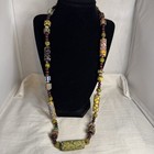 Vintage Venetian Millefiori Glass African Trade Beads Boho Necklace 30 5   