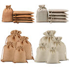 25 50 100 200x Burlap Gift Bags Drawstring Bag Jewelry Pouch Wedding Party Favor