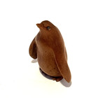 Netsuke Style Hand Carved Boxwood Ojime Bead Penguin Figurine Wooden Carving