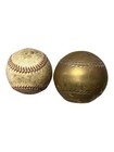 Vintage Brass Baseball Paperweight Slightly Oversized Early Old Sports
