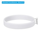 100 Pcs Silicone Bracelets Rubber Wristbands Blank Stretch Sports Bands White