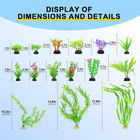 30 Pcs Artificial Aquarium Plants For Fish Tank Decoration - Green Water Grass