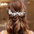 Casdre Flower Bridal Hair Pins Pearl Bride Wedding Hair Accessories Rhinestone