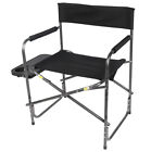 Camping Chair Black Folding Heavy Duty Director Outdoor 400lb Capacity