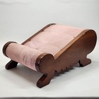 Antique Georgian Gout Stool Sleigh Style  Pink Rose Fabric Footstool Foot Rest