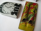 Vintage Tin Clock whistle face sailboat Cracker Jack Prize Lot