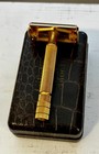 Vintage 1940s Gold Tone Gillette Milord Double Edge Safety Razor W  Box   Blades