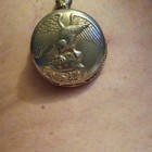 Olmikos Quartz Full Hunter Pocket Watch Engraved Gold Case Roman White Dial