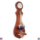 Wall Mounted Weather Station With Thermometer  Hygrometer  Barometer - Cherry