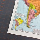 South America Atlas Map Colorful Print