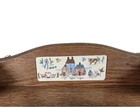 Rare Vintage Heartland International Stoneware Kitchen Paper Towel Wooden Rack 