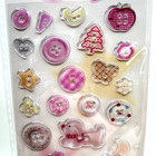 Cute Epoxy Button Stickers Pink Junk Journaling Collage Scrapbooking