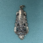 Grande Baroque Wallace Antique Art Nouveau 925 Sterling Silver Spoon Pendant