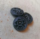 Czech Uranium Glass Buttons - Vintage - Art-deco - 1920  s-1930  s  3pcs  - H292