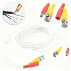 50ft White Cctv Bnc Video Power Cable Dvr Surveillance Camera Wire Cord
