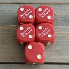 Vtg Bakelite Dice 1 5    Lot Of 5 Caesar   s Boardwalk Regency Solid Red