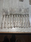 Vintage Lot Of 11 Rogers 1847 Xs Triple Dinner Forks Grape Pattern
