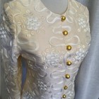 Thai Silk 100  Handmade Off White Floral Blazer