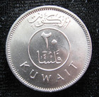 Small Old World Foreign Coin Kuwait 20 Fils 1962 Km12  sailboat   218 
