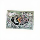Korean Inlaid Mother Of Pearl   Abalone Shell Rectangle  Lacquerware Trinket Box