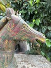 Antique Old Wooden Hand Carved Painted Rustic Rare Horse Head Beautiful Figure