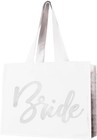 Rhinestone Canvas Bride Tote - To Be Gift -  white  