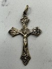 Vintage Beautifully Detailed Sterling Silver Cross  Engraved Roma And Italy 