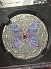 2020 Ghana 2 Cedis Mandala Art - Butterfly Ngc Ms-70 Antiqued 