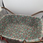 Longaberger Handwoven Large Rectangle Basket W  Handle Floral Liner 1990s