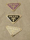 Gold  Lot Of 3 Prada Tag Button Metal 38mm Stamped Button Pendant Zipperpull 